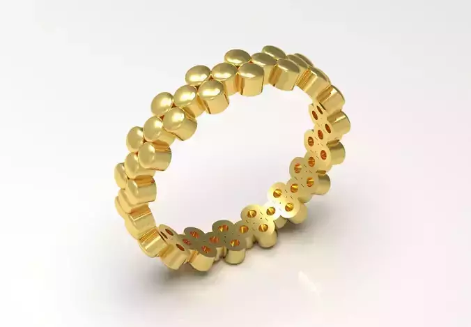 Gold Bubble stl Ring Model gr0132