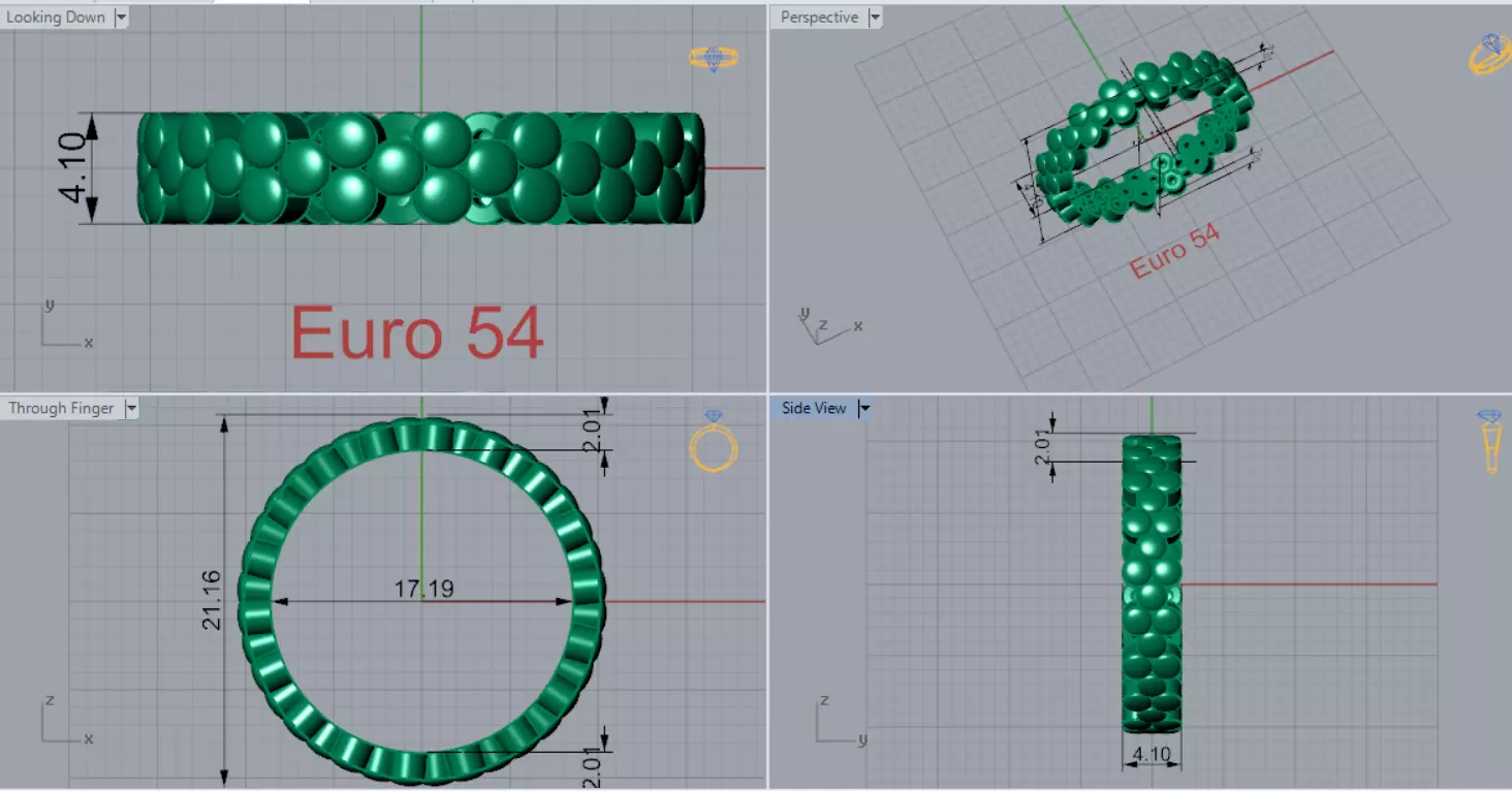 Gold Bubble stl Ring Model gr0132 3D print model_6