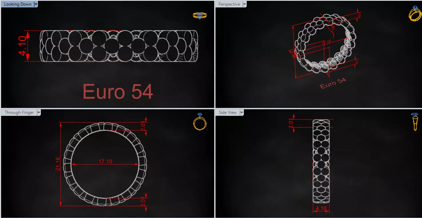 Gold Bubble stl Ring Model gr0132 3D print model_20