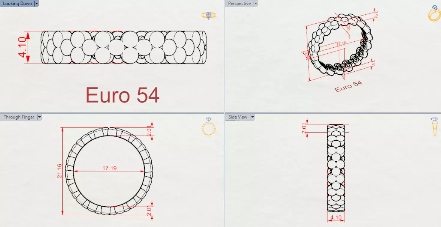 Gold Bubble stl Ring Model gr0132 3D print model_21