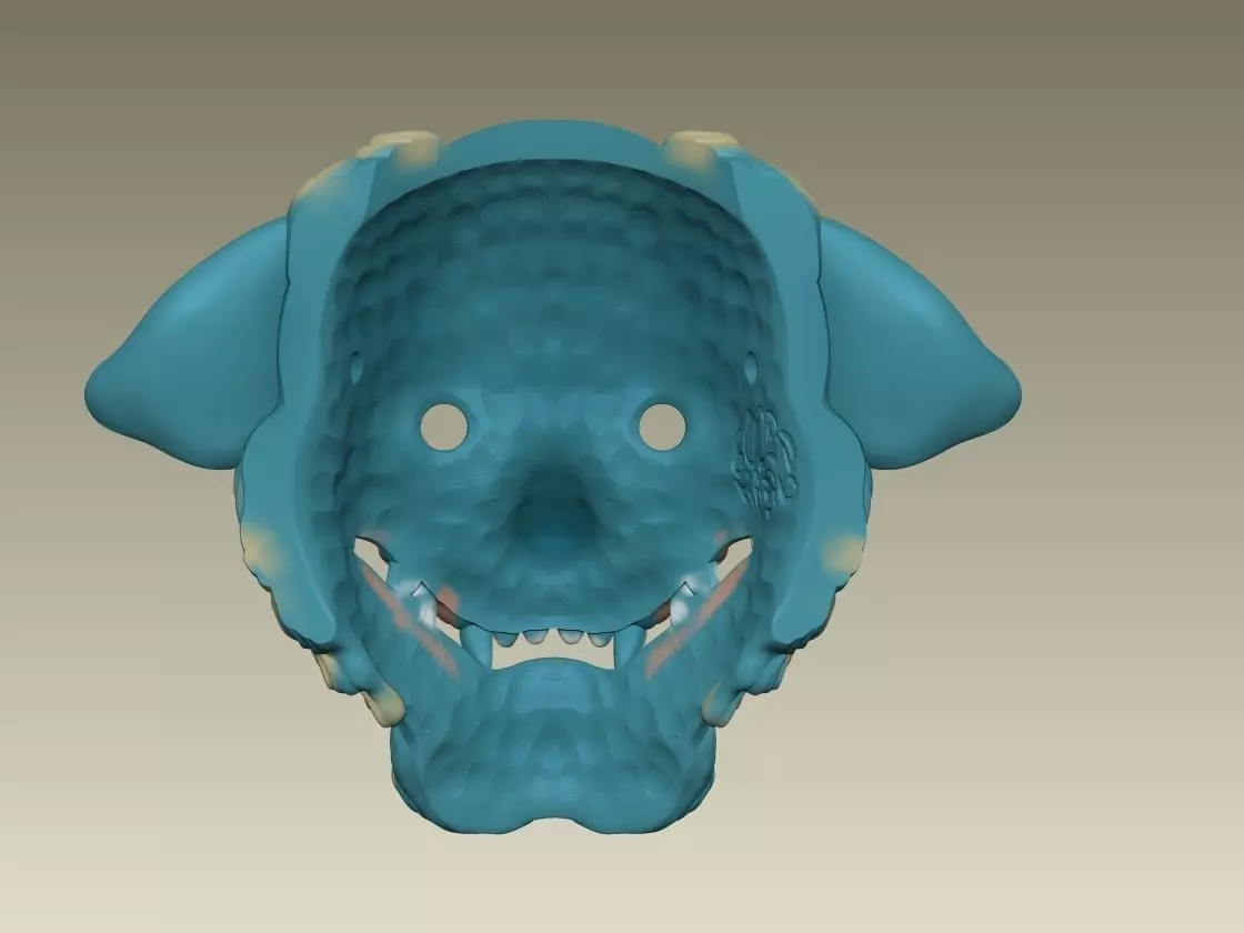 Japanese Mask Foo Dog 3D print model_4