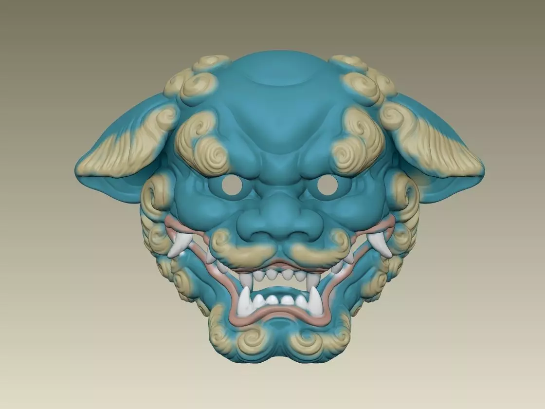 Japanese Mask Foo Dog 3D print model_1