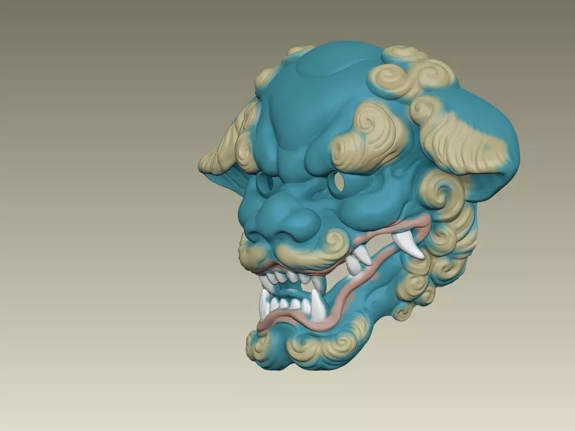 Japanese Mask Foo Dog 3D print model_3