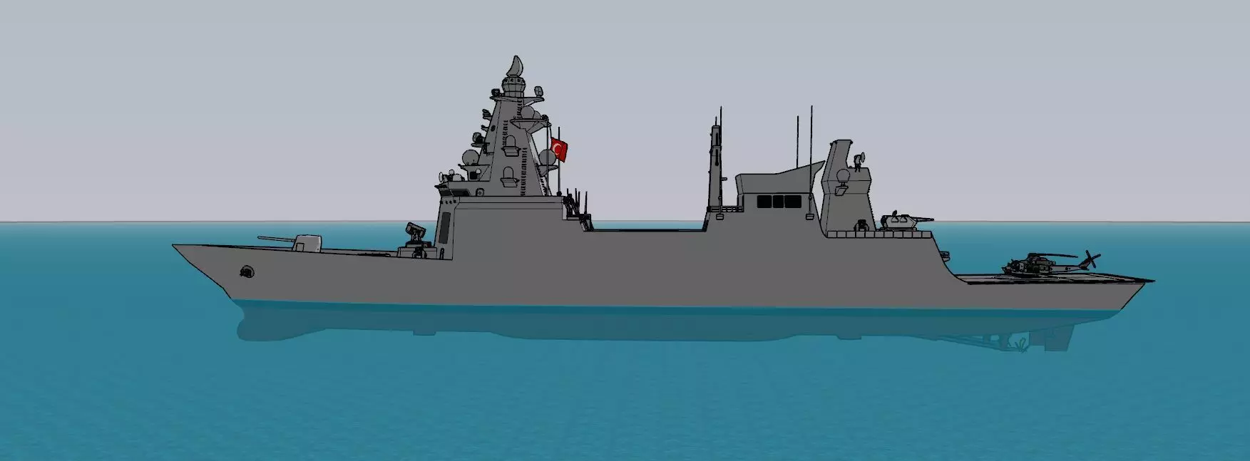 TF-2000 Air Defense Destroyer  Turkish Navy 3D Model 3D model_31