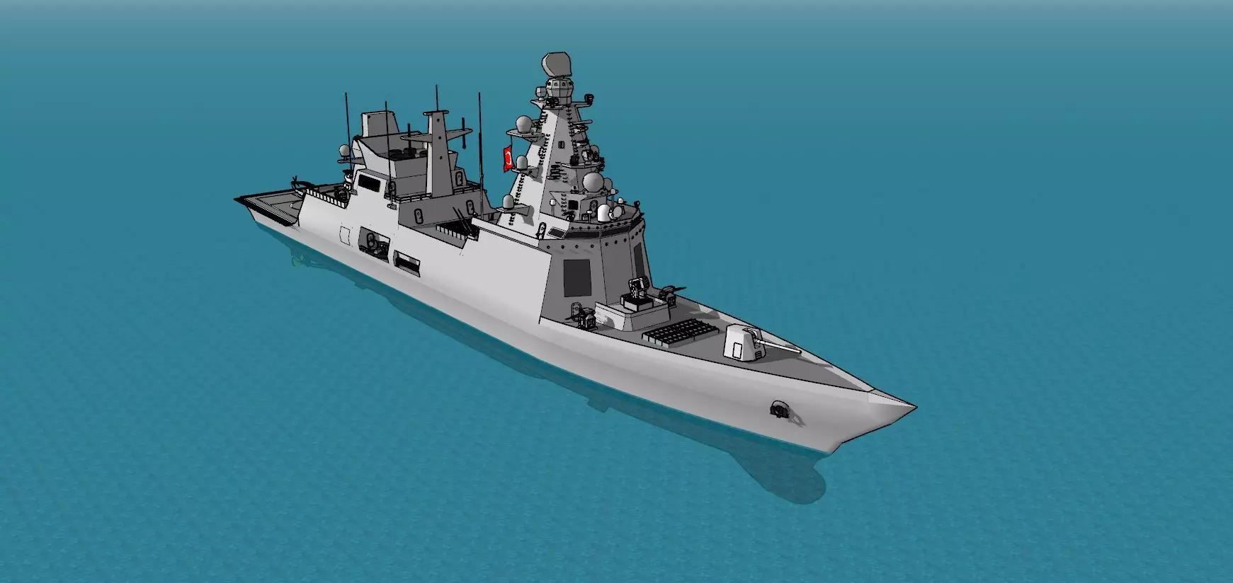 TF-2000 Air Defense Destroyer  Turkish Navy 3D Model 3D model_0