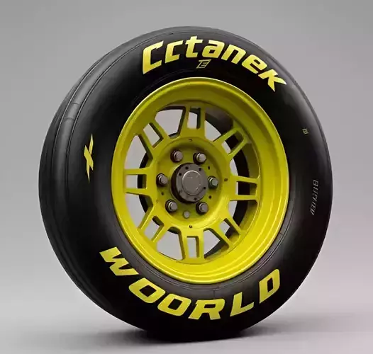 High Performance Racing Tire and Wheel Low-poly 3D model