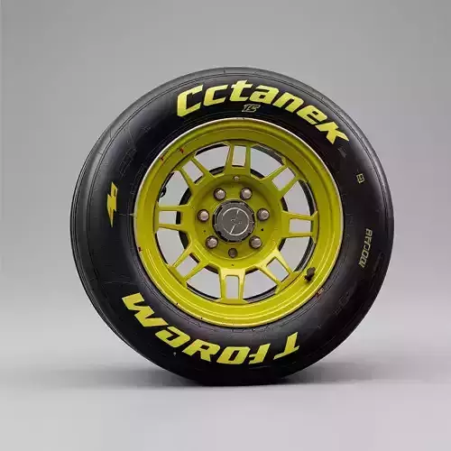 High Performance Racing Tire and Wheel Low-poly 3D model 4