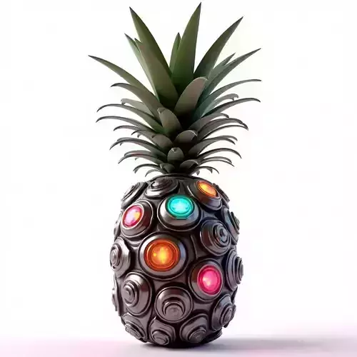 Cybernetic Pineapple Device 3D Model Low-poly 3D model