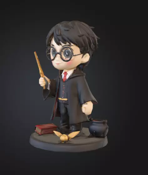 Harry Potter Chibi Style 3D Model 3D print model_4