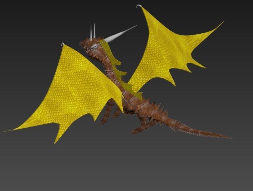 Dragon with wings  3D model_3