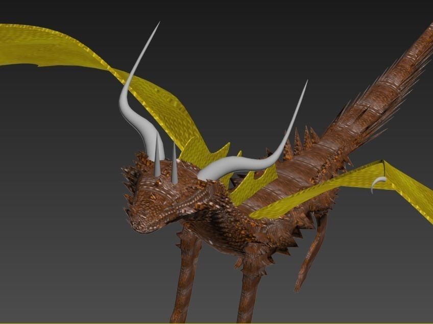 Dragon with wings  3D model_5