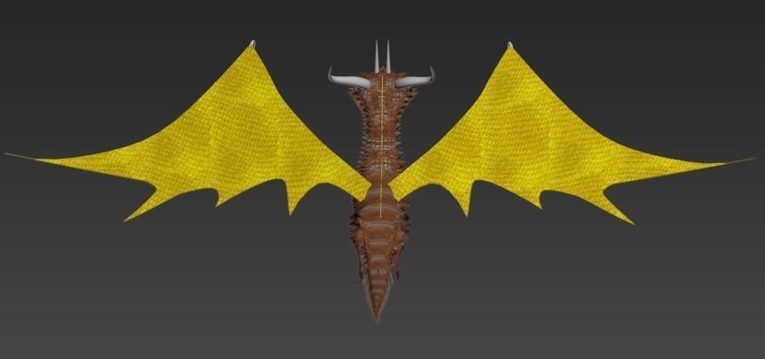 Dragon with wings  3D model_4