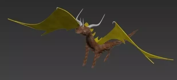Dragon with wings  3D model_0