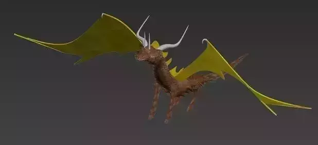 Dragon with wings  3D model