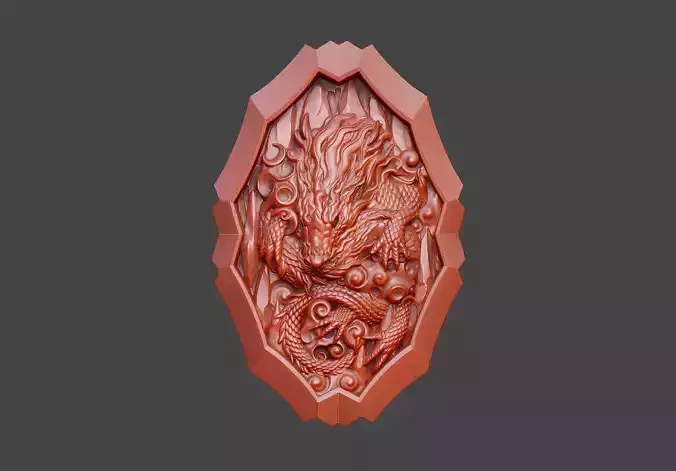 The dragon pendant design scales fire magma claws 3D print model