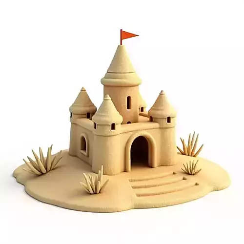 Simple Sand Castle Tower 3D Model