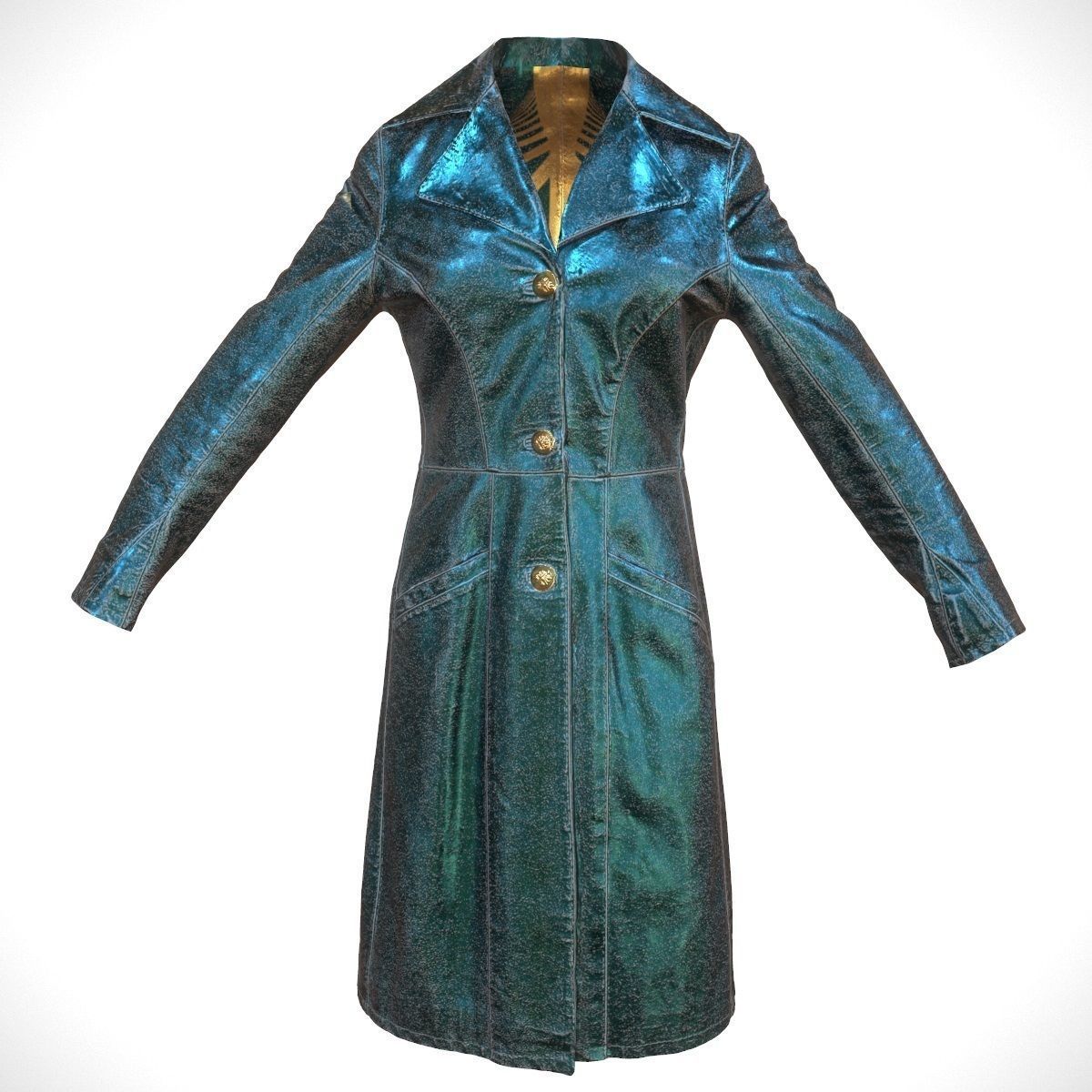 3 Leather Coats Collection Low-poly 3D model_7