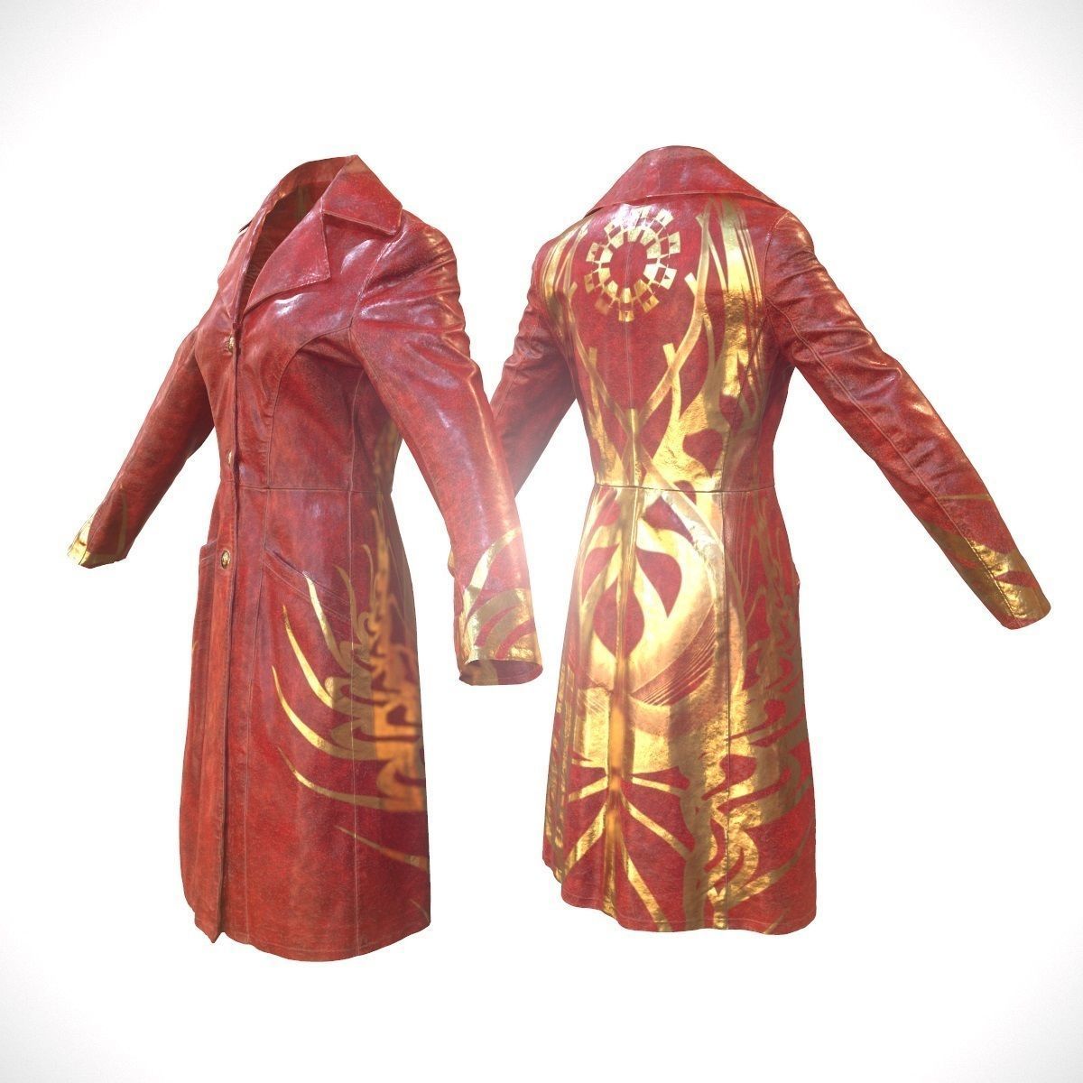 3 Leather Coats Collection Low-poly 3D model_3