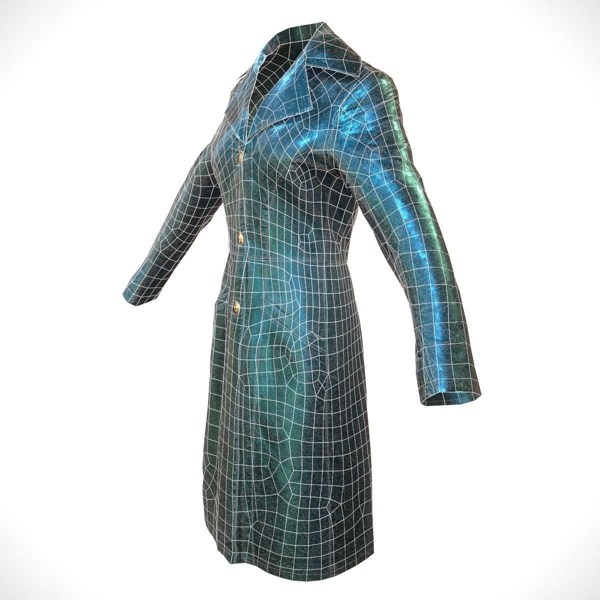 3 Leather Coats Collection Low-poly 3D model_20