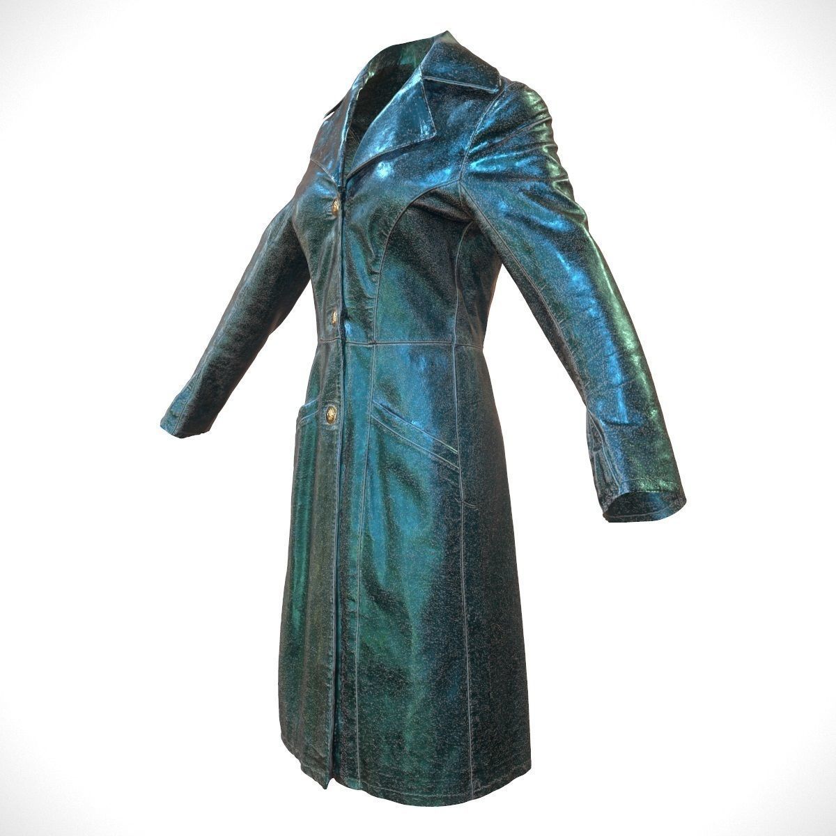 3 Leather Coats Collection Low-poly 3D model_16