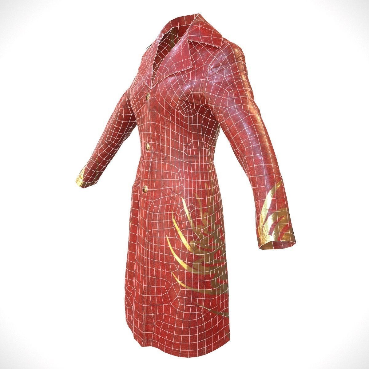 3 Leather Coats Collection Low-poly 3D model_18