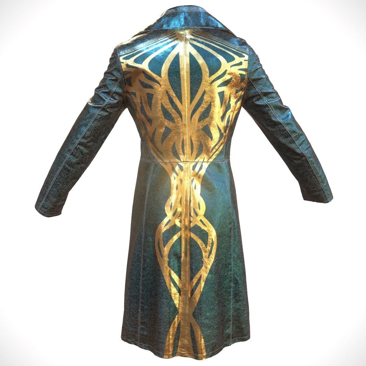 3 Leather Coats Collection Low-poly 3D model_10