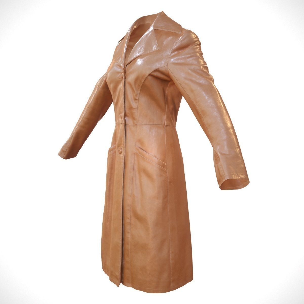 3 Leather Coats Collection Low-poly 3D model_17