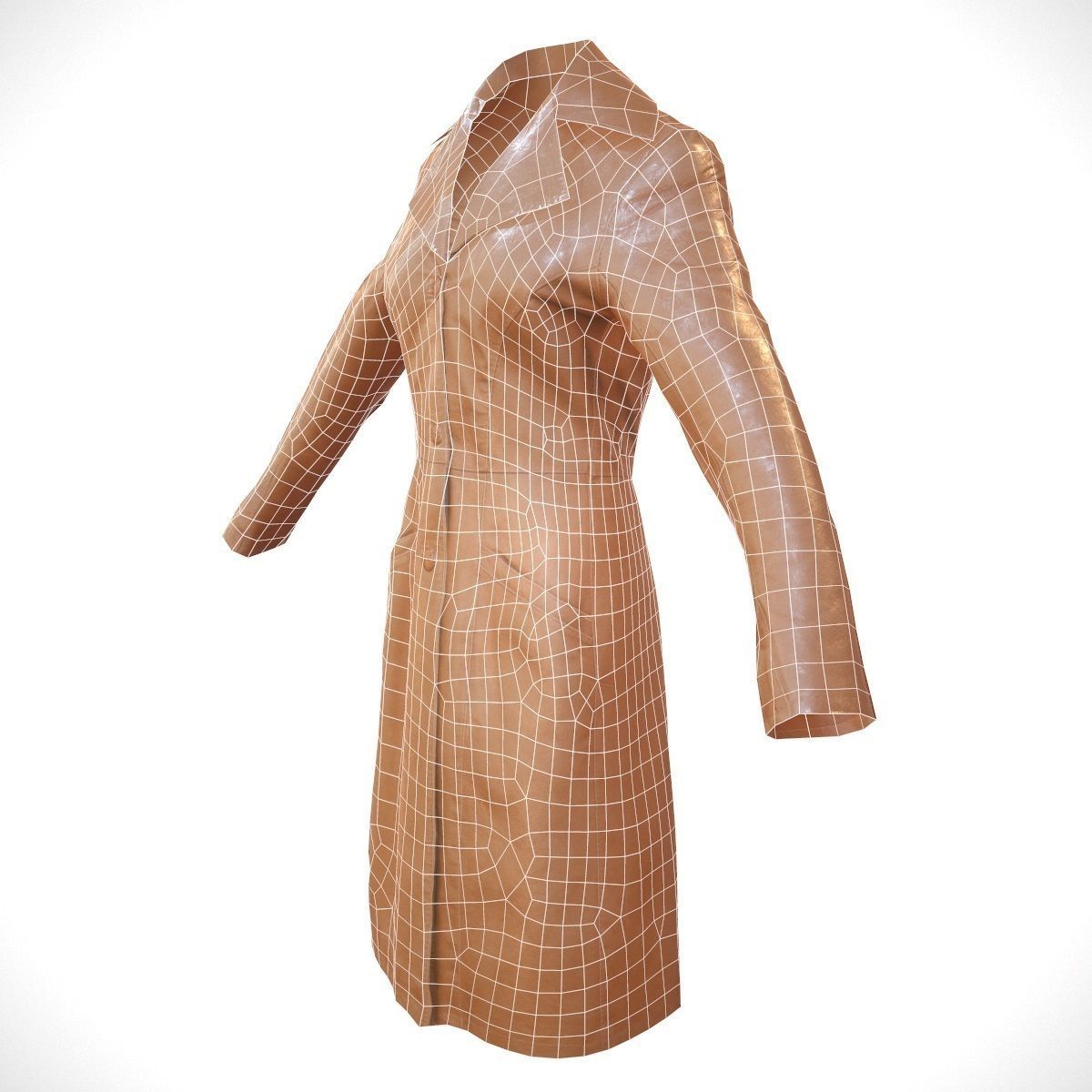 3 Leather Coats Collection Low-poly 3D model_22