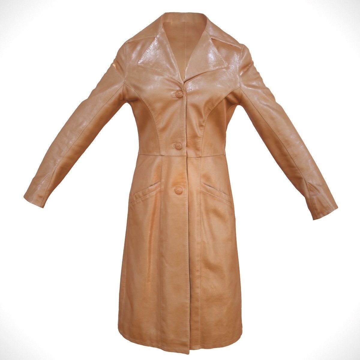 3 Leather Coats Collection Low-poly 3D model_8