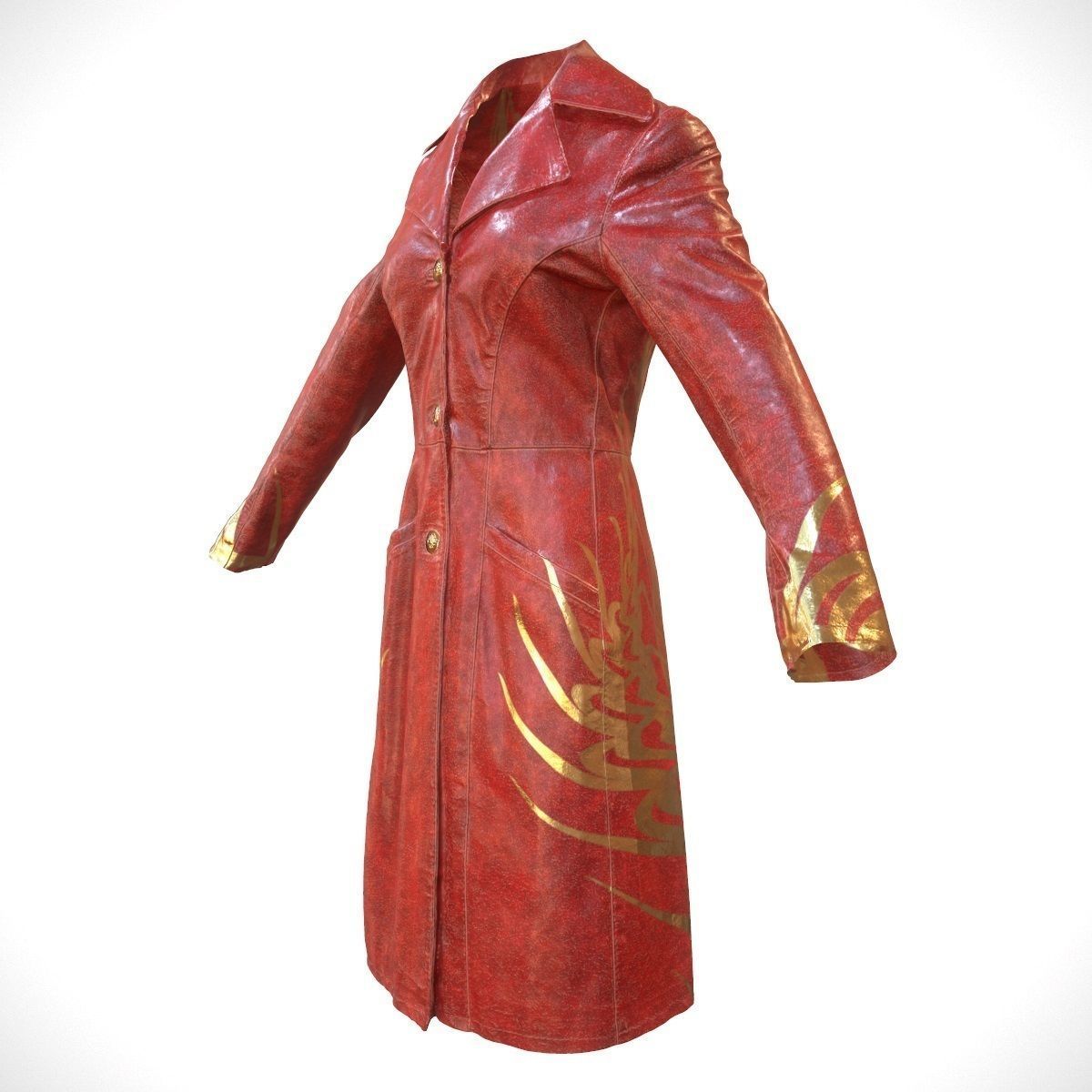 3 Leather Coats Collection Low-poly 3D model_15