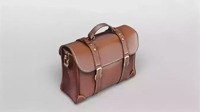 Classic Leather Briefcase 3D Model