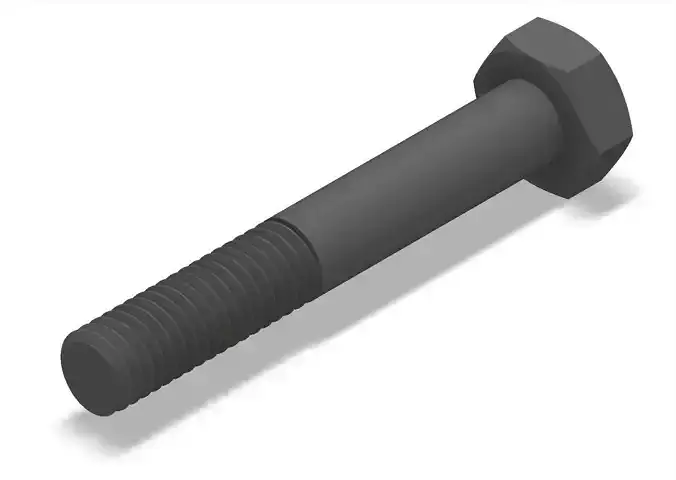 Bolt Partial Thread Hexagonal Head M6x40mm 3D model