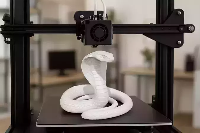 Cobra Snake Highly Detailed Reptile Sculpture STL Coiled Serpent 3D print model