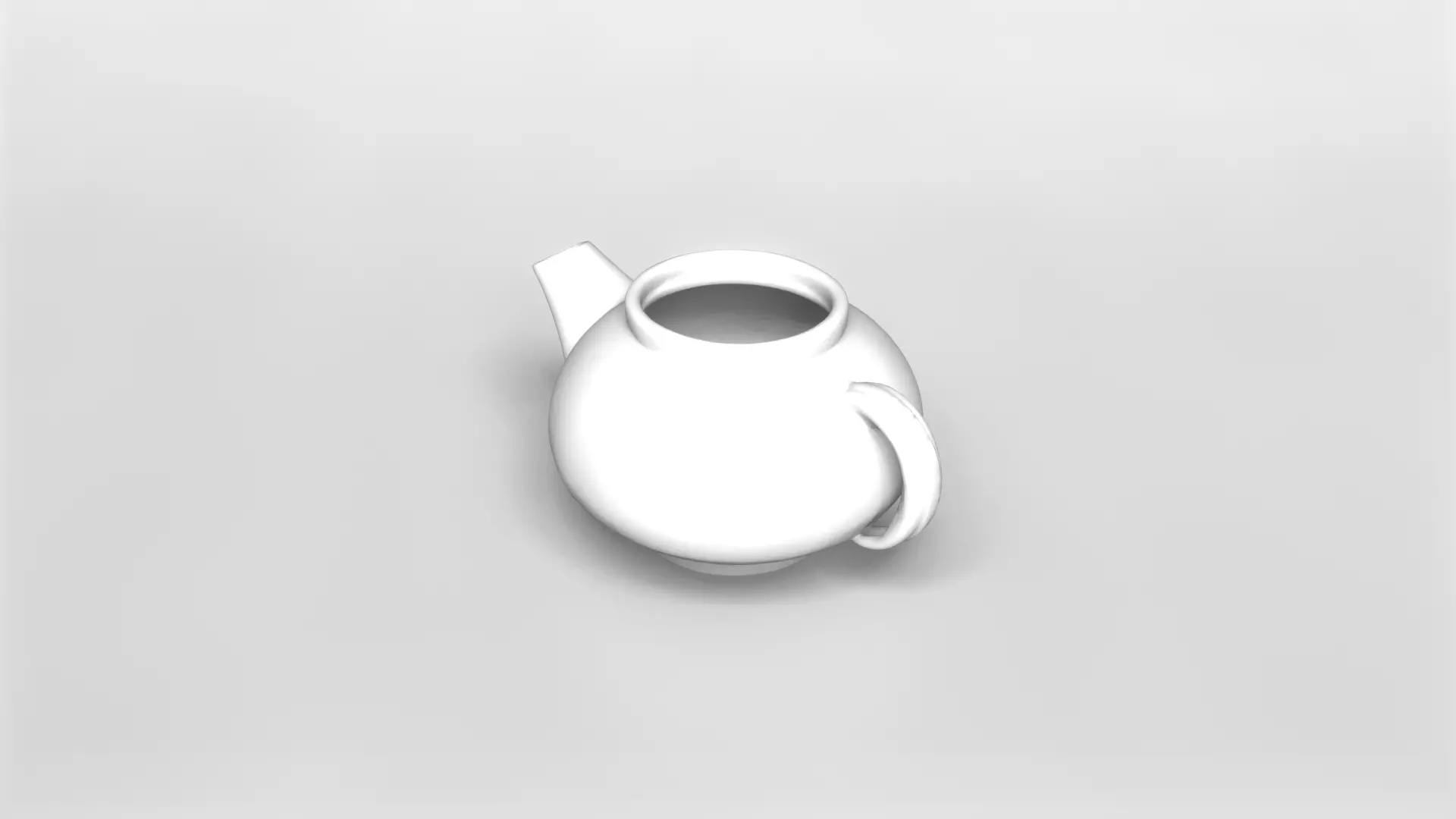 Minimalist White Ceramic Teapot 3D Model 3D model_3