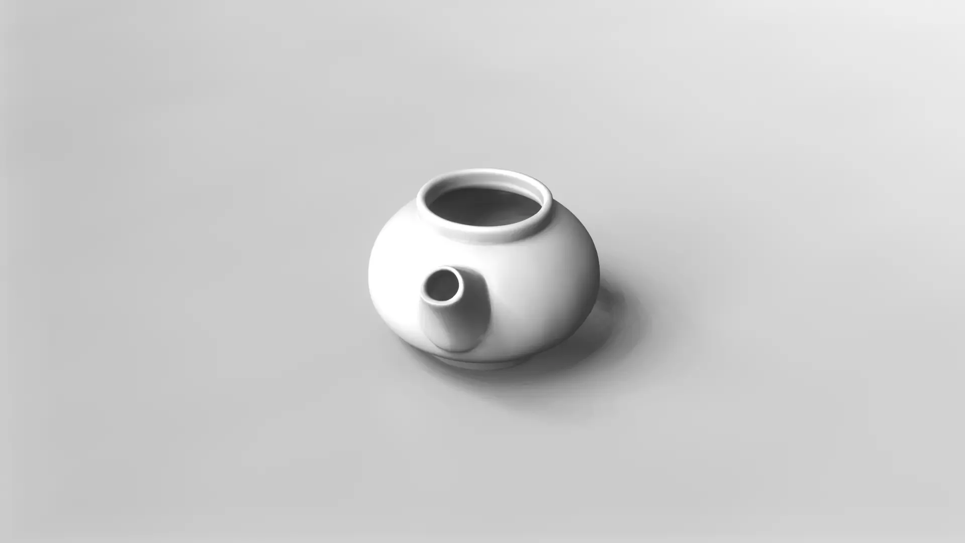 Minimalist White Ceramic Teapot 3D Model 3D model_1
