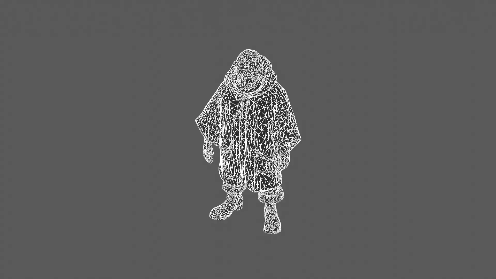 Stylized Elderly Man in Cozy Winter Coat 3D Model 3D model_6