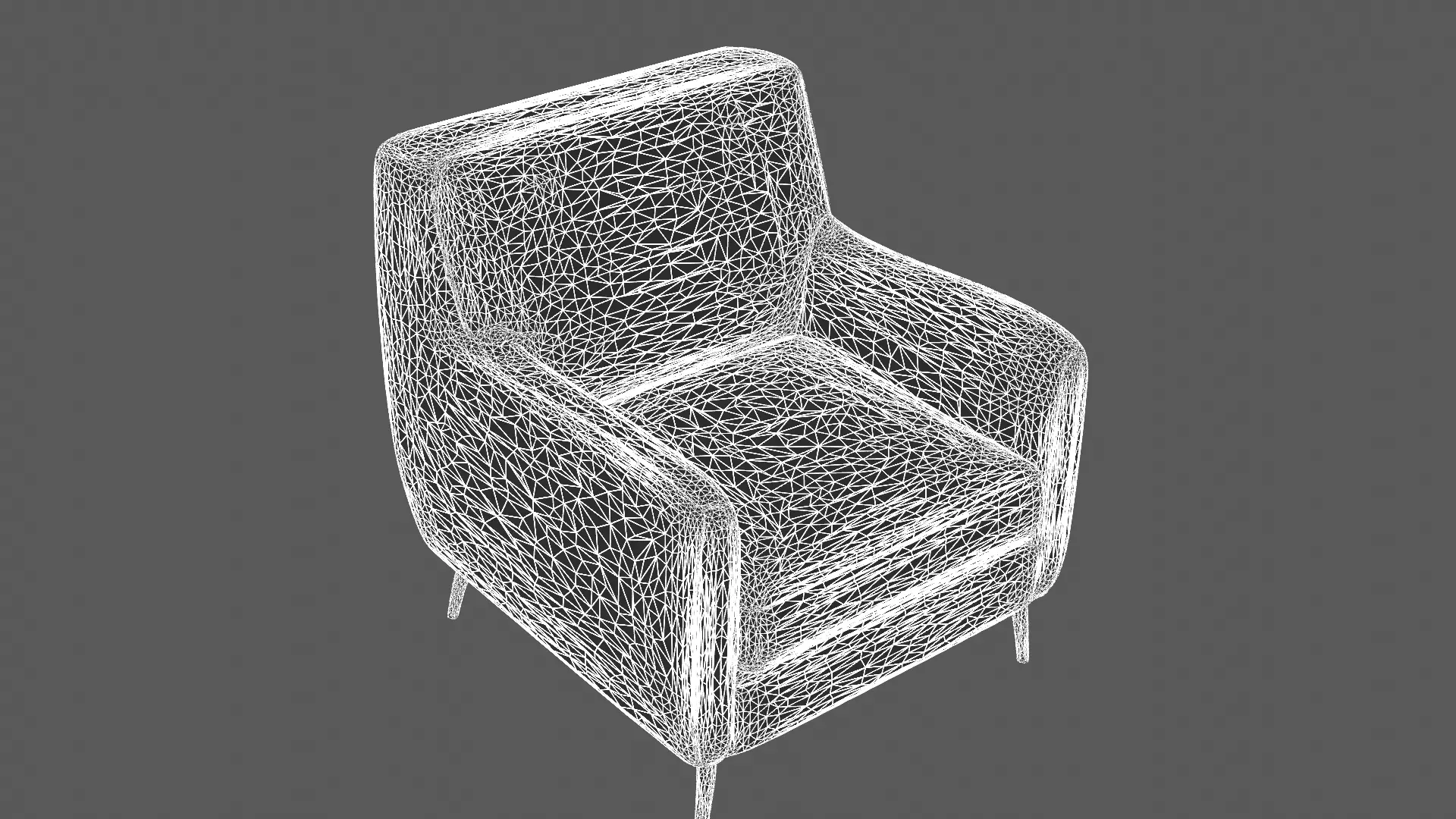 Modern Two-Tone Armchair with Metal Legs 3D model_5