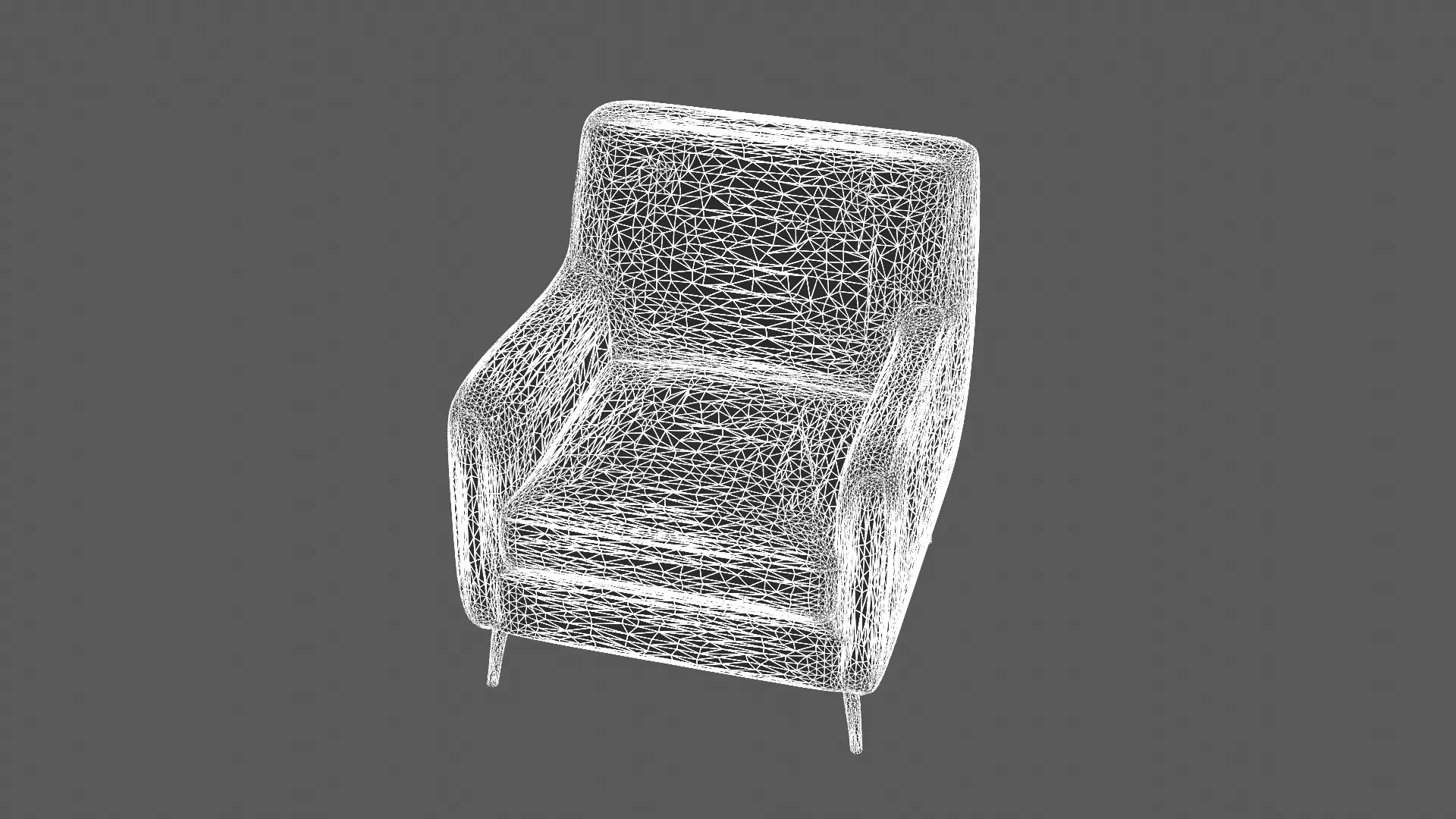 Modern Two-Tone Armchair with Metal Legs 3D model_6