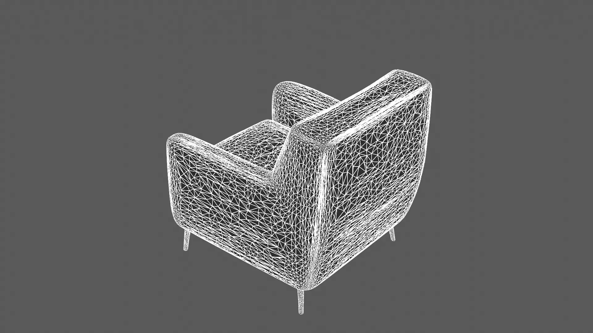 Modern Two-Tone Armchair with Metal Legs 3D model_8