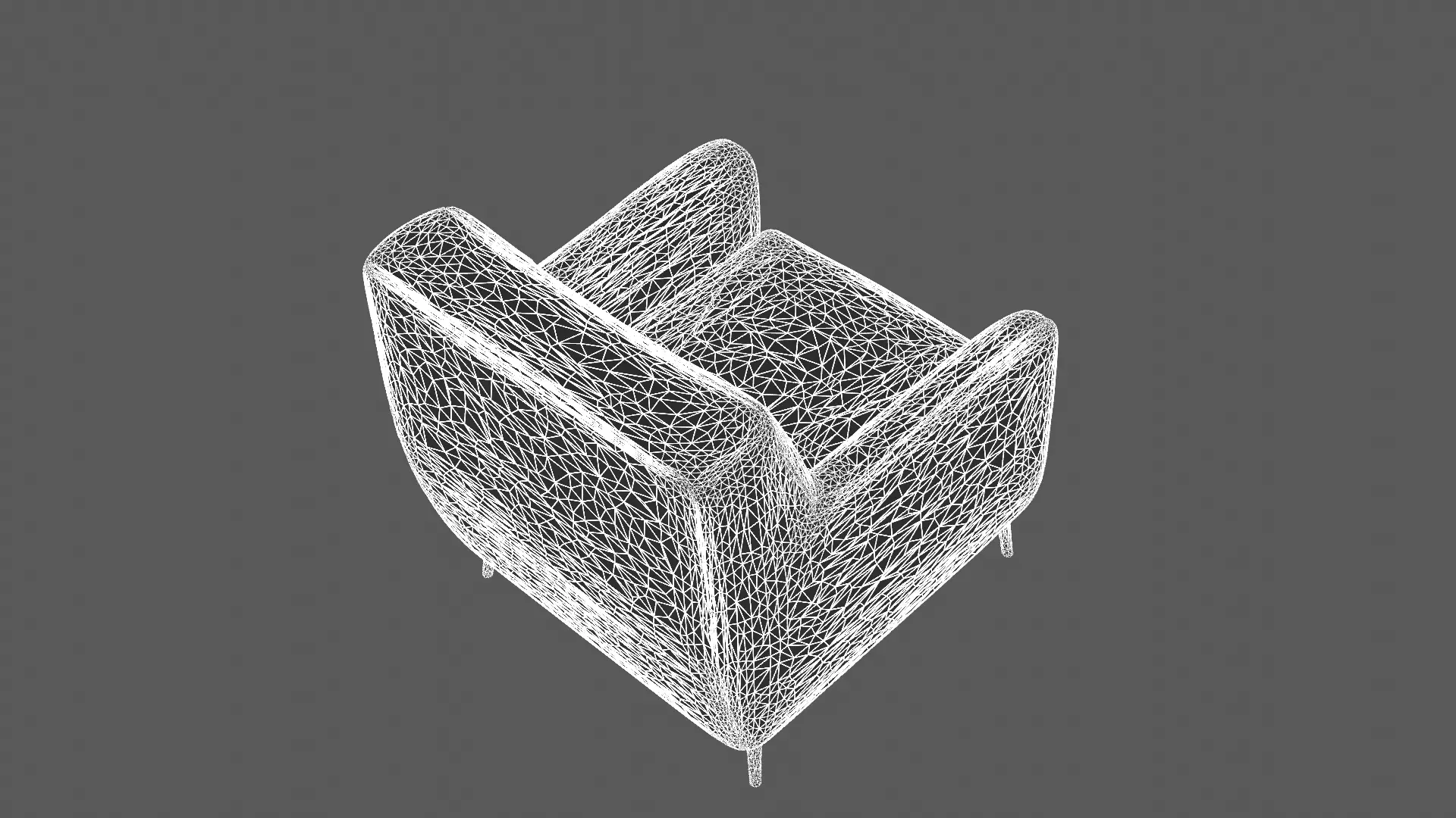 Modern Two-Tone Armchair with Metal Legs 3D model_9