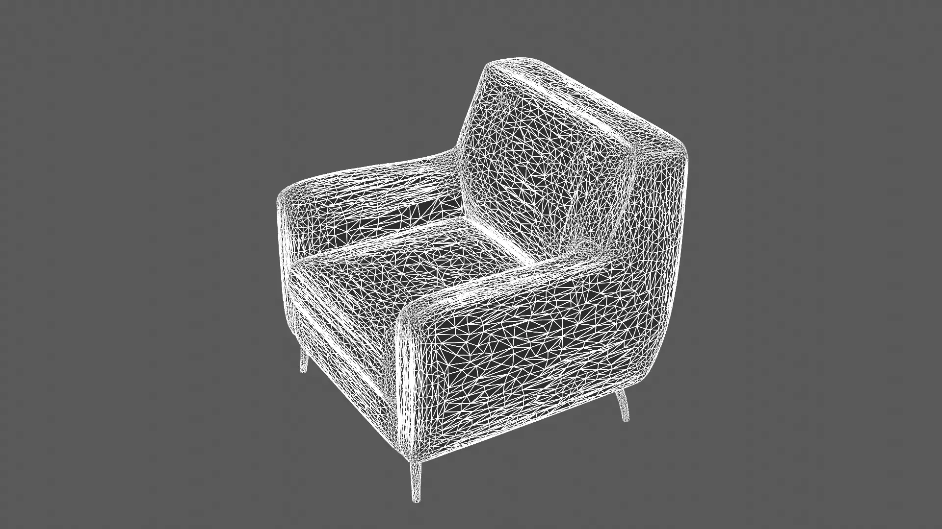 Modern Two-Tone Armchair with Metal Legs 3D model_7