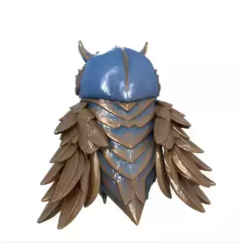1829  Totem  Style  Owl  Color  3D Model