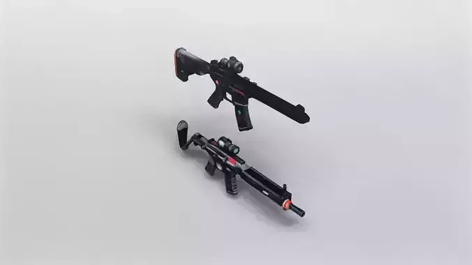 Modern Tactical Assault Rifle 3D Model