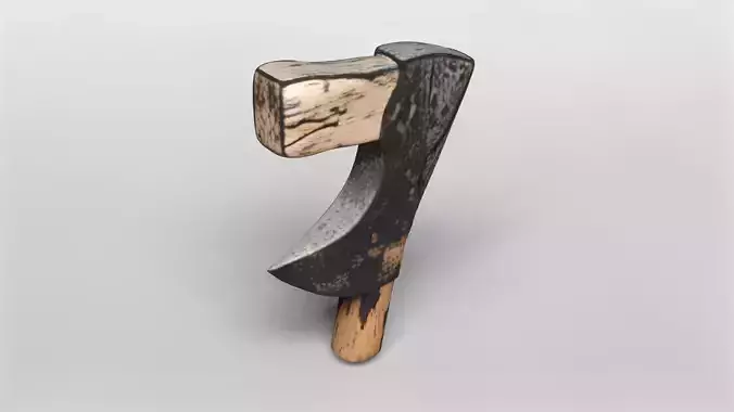 Rustic Weathered Axe 3D Model