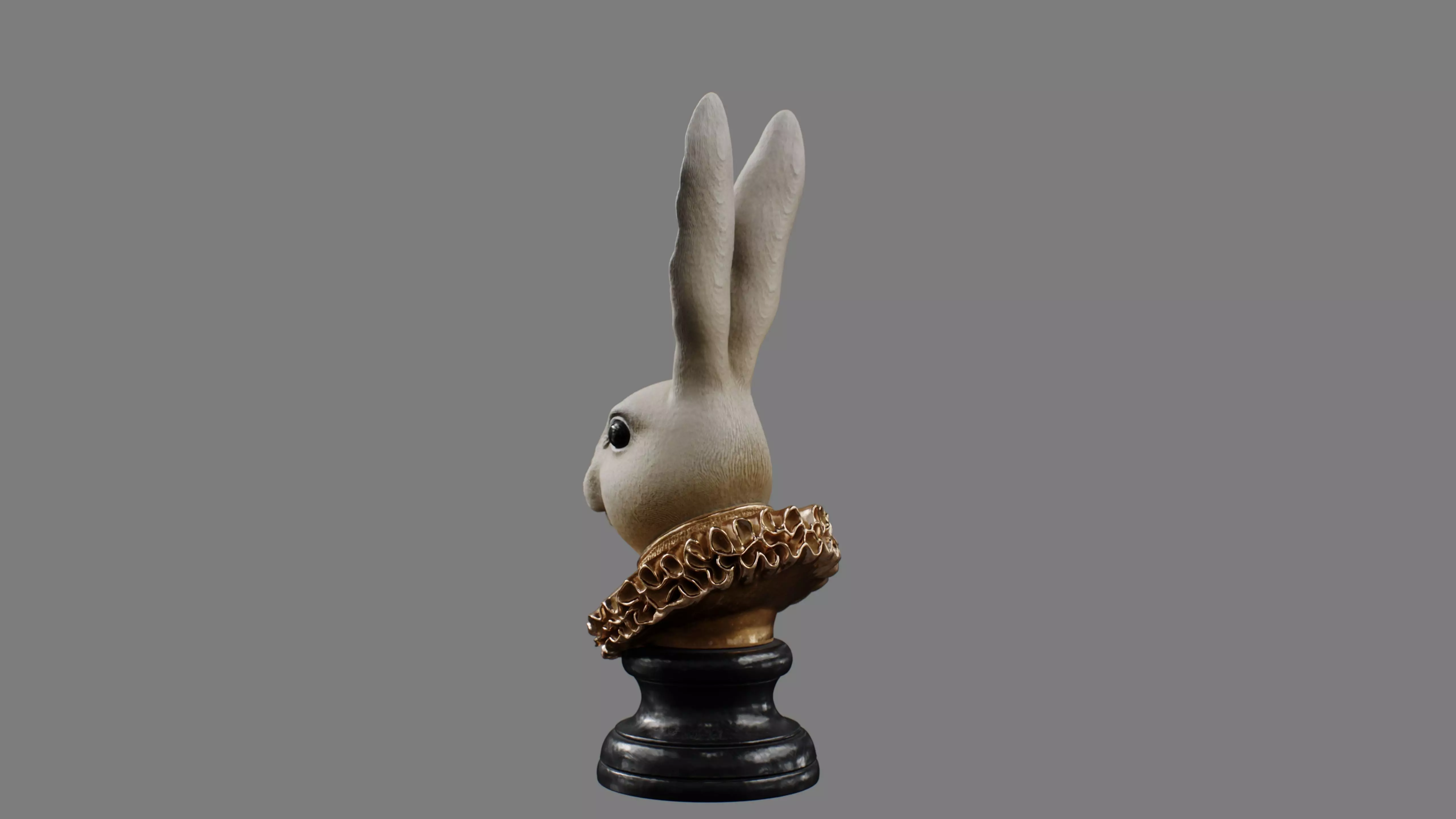 Rabbit Head Decoration 3D model_5