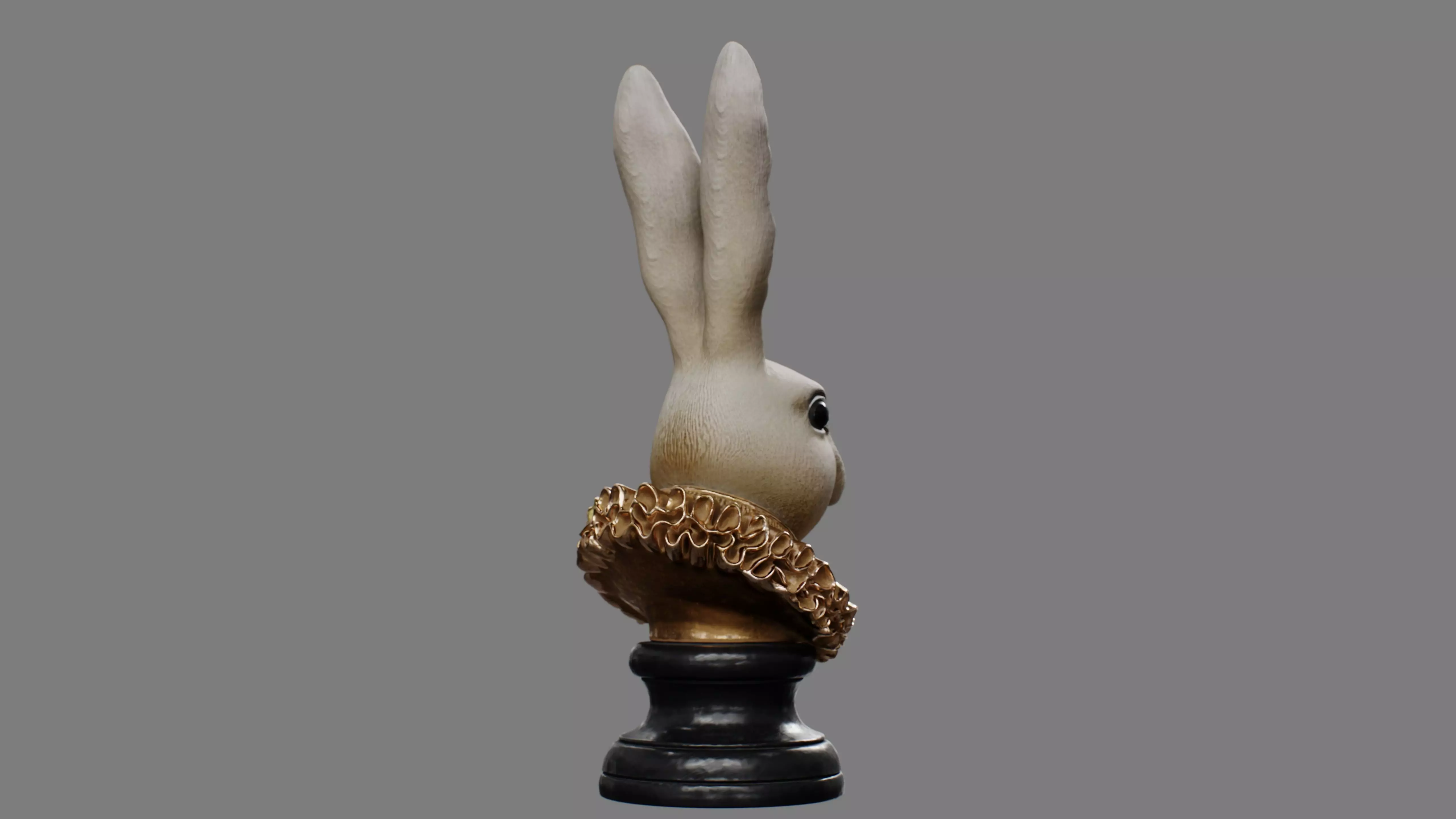 Rabbit Head Decoration 3D model_6