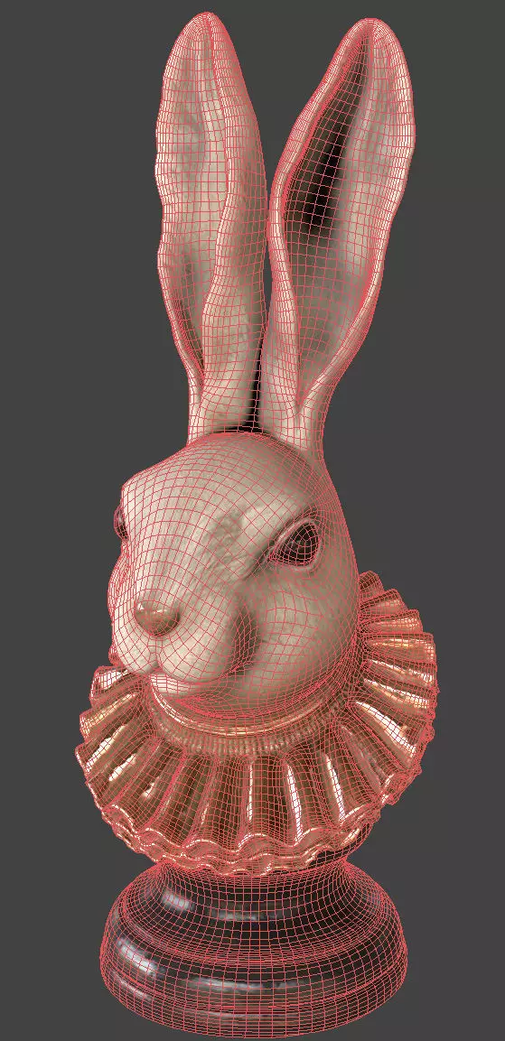 Rabbit Head Decoration 3D model_18