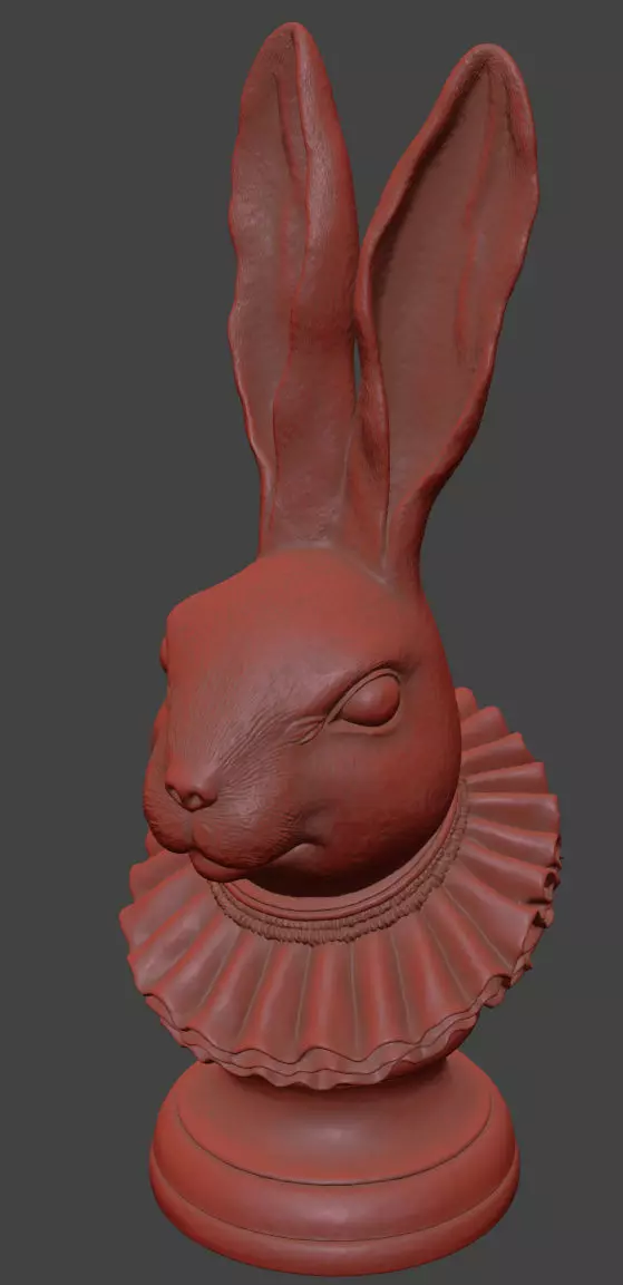 Rabbit Head Decoration 3D model_19