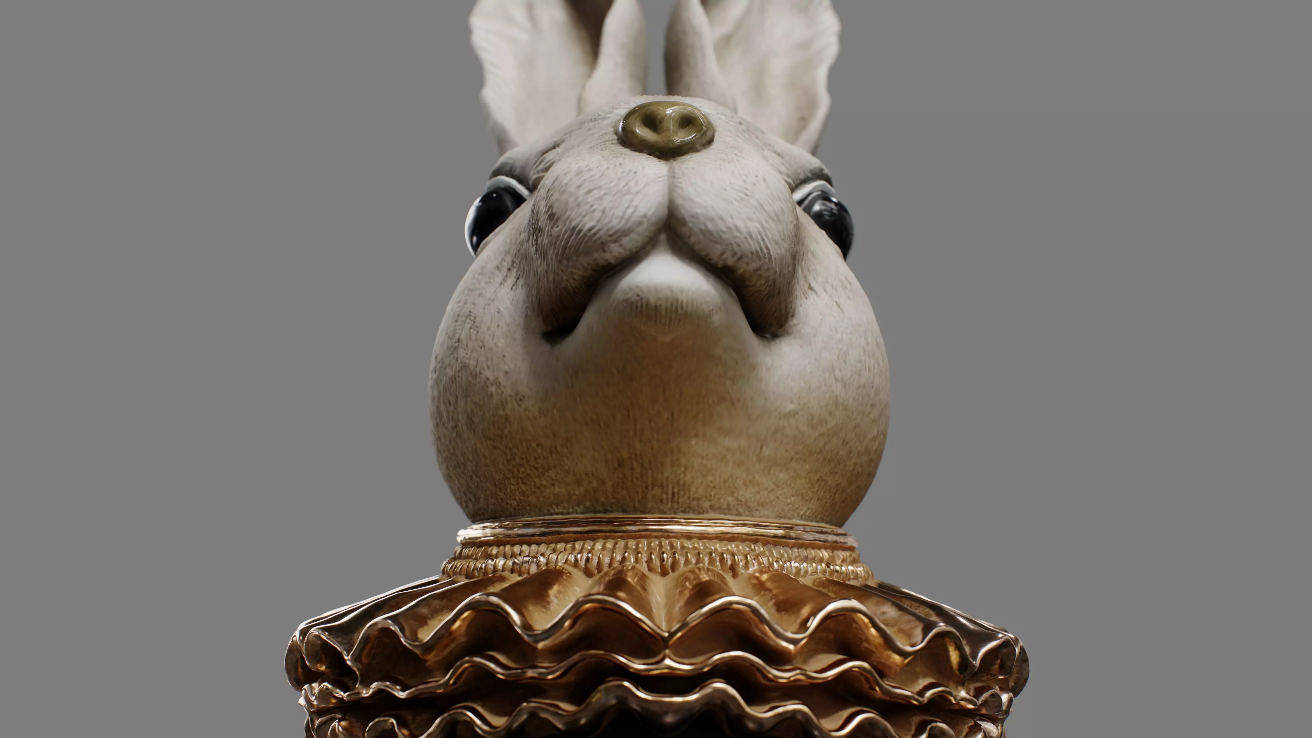 Rabbit Head Decoration 3D model_12