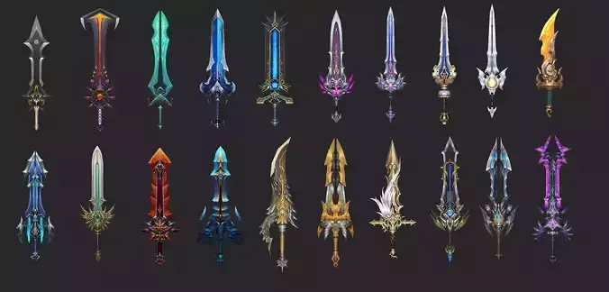Pack With Fantasy Swords - Part 17 Free low-poly 3D model